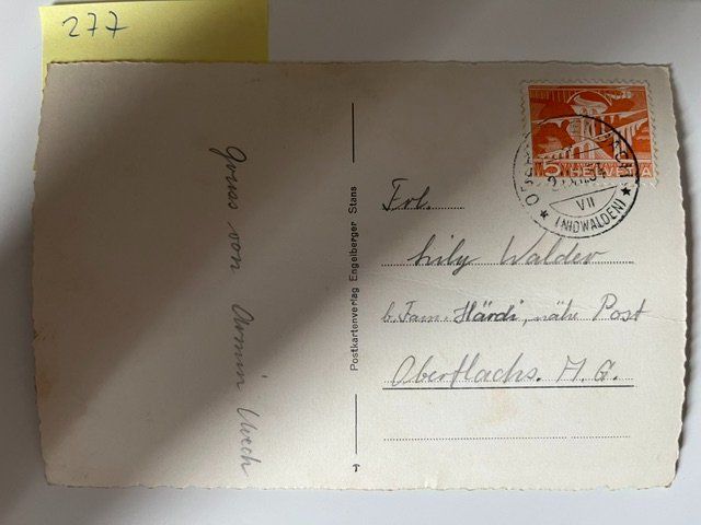 Ansichtskarten: Alte Ansichtskarte Luftseilbahn Oberrickenbach-Bannalp, 1954 – Gebraucht aus Niederwil AG von dahu75 1