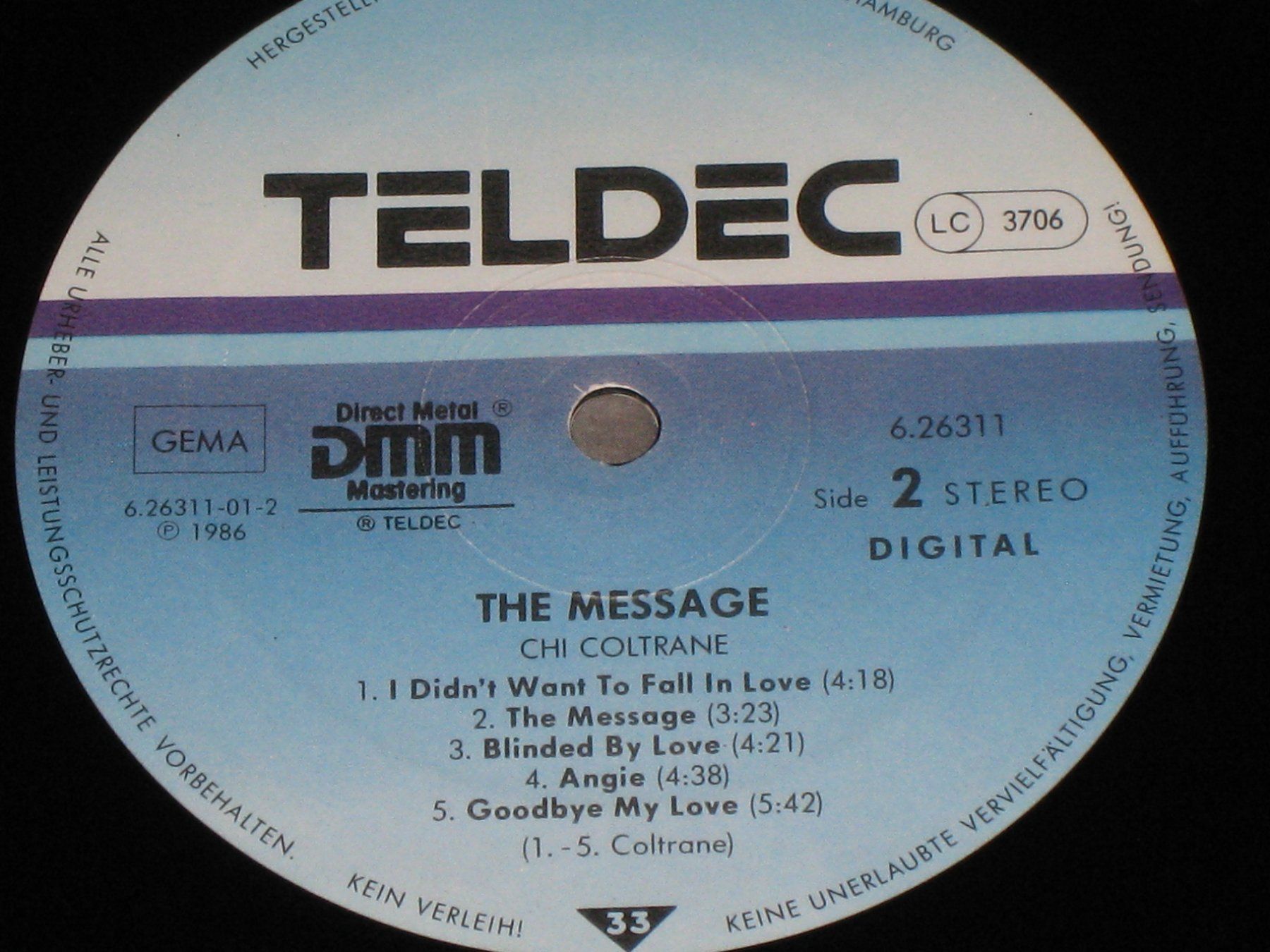 Dischi in vinile: LP - CHI COLTRANE - THE MESSAGE – Usato da Steckborn venduto da Quo7 2