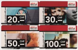 20 - 100 CHF diAx - seltene Prepaid Telefonkarten
