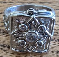 Spezielle Silberne Ring mit Geheimfach - Vintage-Stil