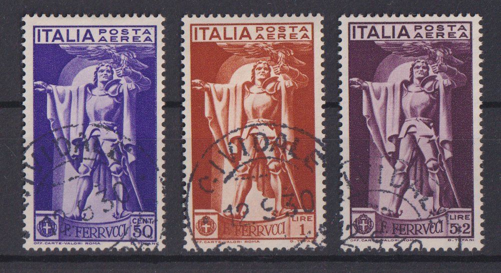 Tutti i francobolli: Italia 1930: 3 Werte Flugpost Ferrucci - Kat. 100.-- – Usato da Eschlikon TG venduto da PhilCon