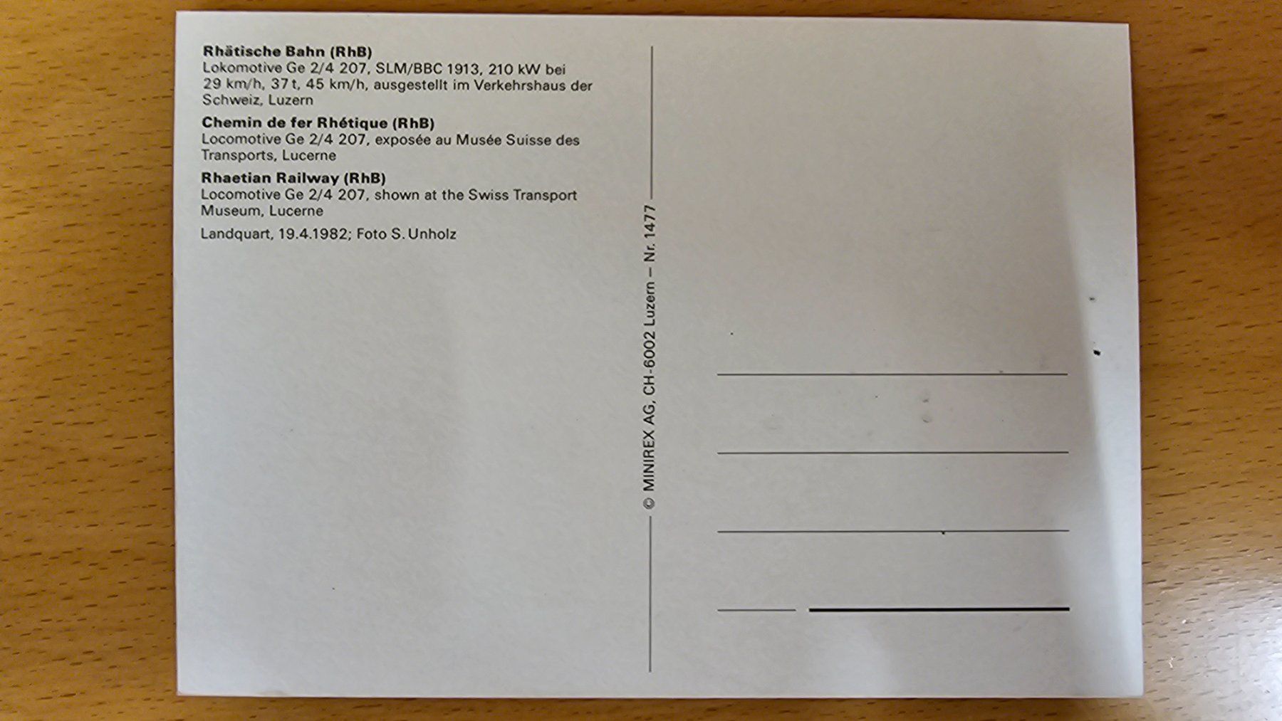 Cartoline postali: Postkarte RhB Ge 2/4 207 – Nuovo (secondo la descrizione) da Matten venduto da MEFEZ 1