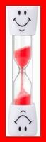 Sanduhr für Zähne putzen 3 Min ROT RED Badezimmer Timer