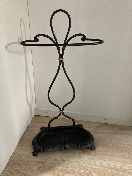 Arterameferro Schirmständer Aus Schmiedeeisen – Mit Sonnenblumen-Deko, Made In Italy