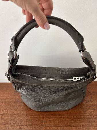 Sac à main Bogner cuir étoupe grainé bon état 35 cm