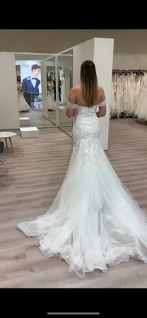 Hochzeitskleid Brautkleid Meerjungfrau mit Spitze weiss