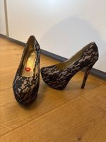 Plateau High Heels Stiletto mit Spitze/Lace - Vintage