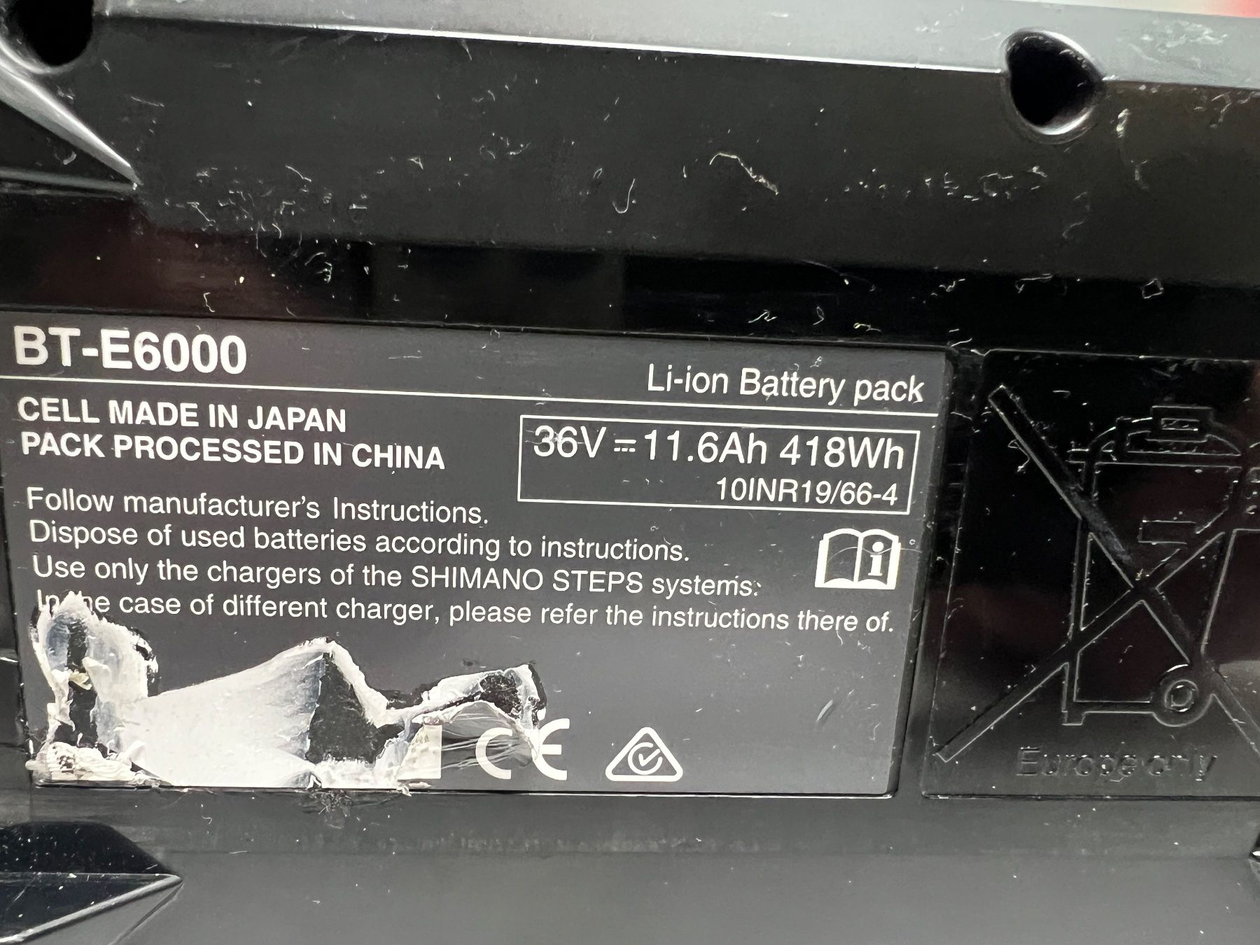 Shimano Batterie: Shimano steps Akku BT-E6000 DEFEKT!! – Usato da basel venduto da dunia66 2