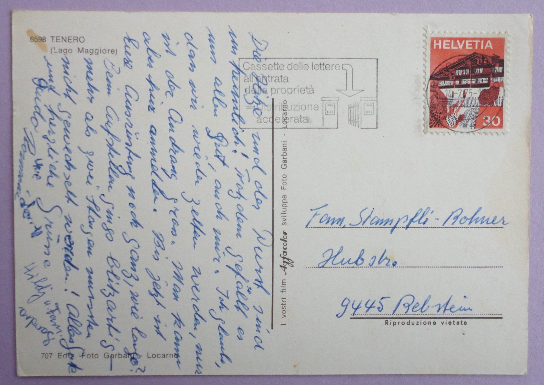 Cartoline postali: Tenero (Lago Maggiore) – Difettoso da Fétigny venduto da Billy2miny 1