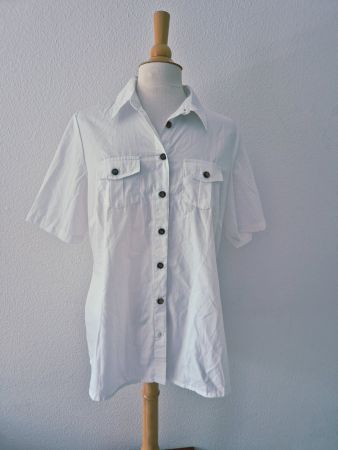 HEMD BLUSE L 40 42 WEISS UNISEX,  TOP ZU JEANS HOSE ROCK