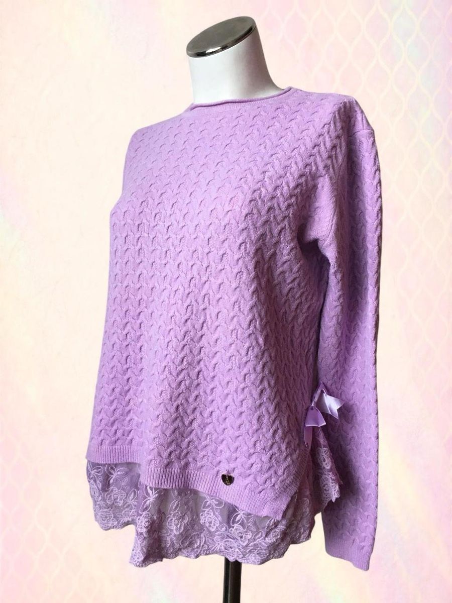 Maglioni & Felpe: Pull lilas - L/XL - détail dentelle  – Usato da Troinex venduto da Irisglo 1