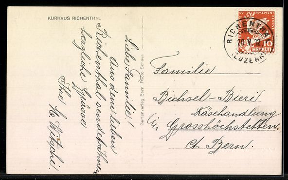 Cartoline postali: AK Richenthal, Kurhaus Richenthal – Usato da Berlin venduto da bartko-reher 1