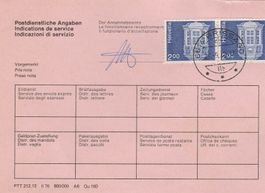 Nachsendeauftrag der CH-Post vom 23.9.1978
