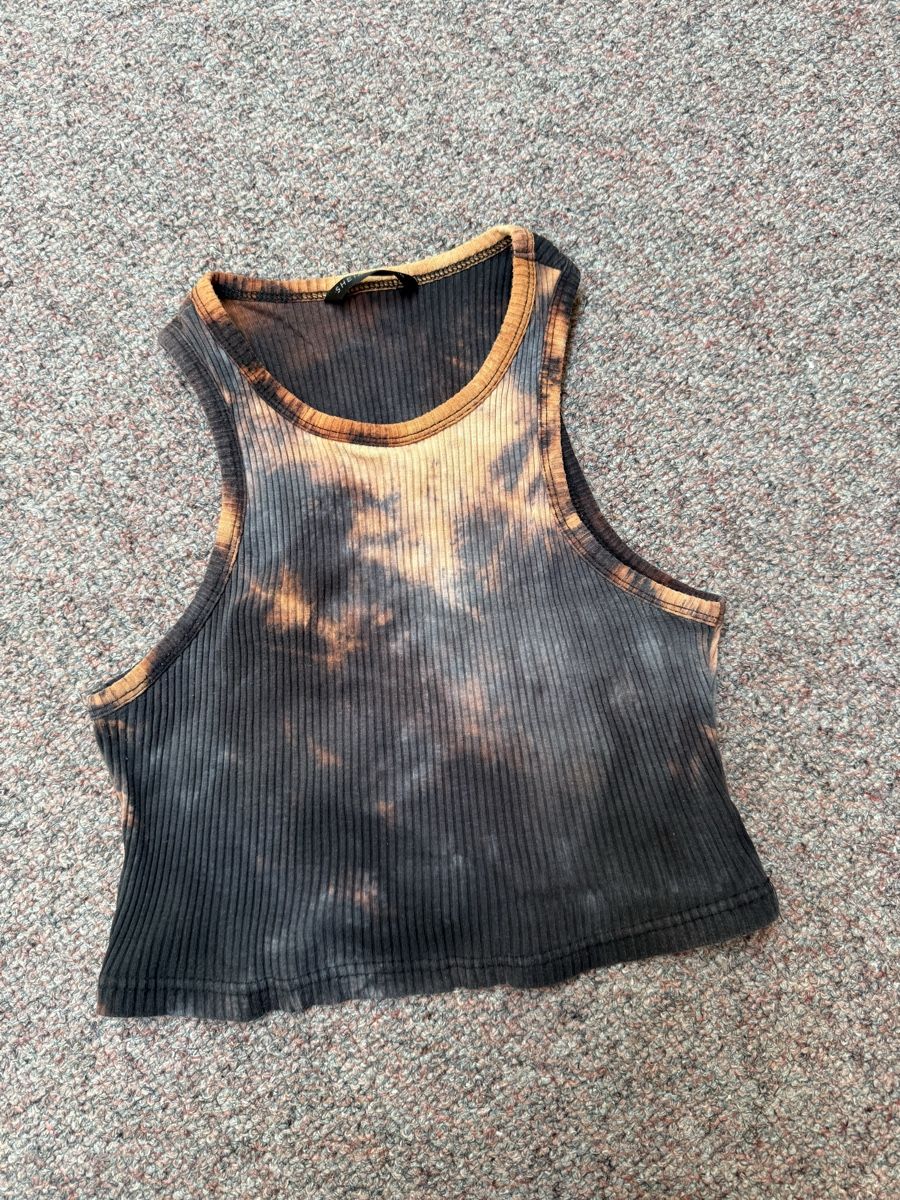 Tops: Sommer Top, Batik Muster, Grau/Beige, Grösse S/M – Gebraucht aus Grafenried von Kalocha