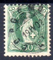 1902 STEHENDE HELVETIA 50 RP 74E GESTEMPELT - MA24