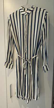 Samsøe Samsøe Hemd-Kleid gestreift blau-weiss