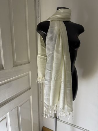 Seidenschal silk scarf white cream - neu