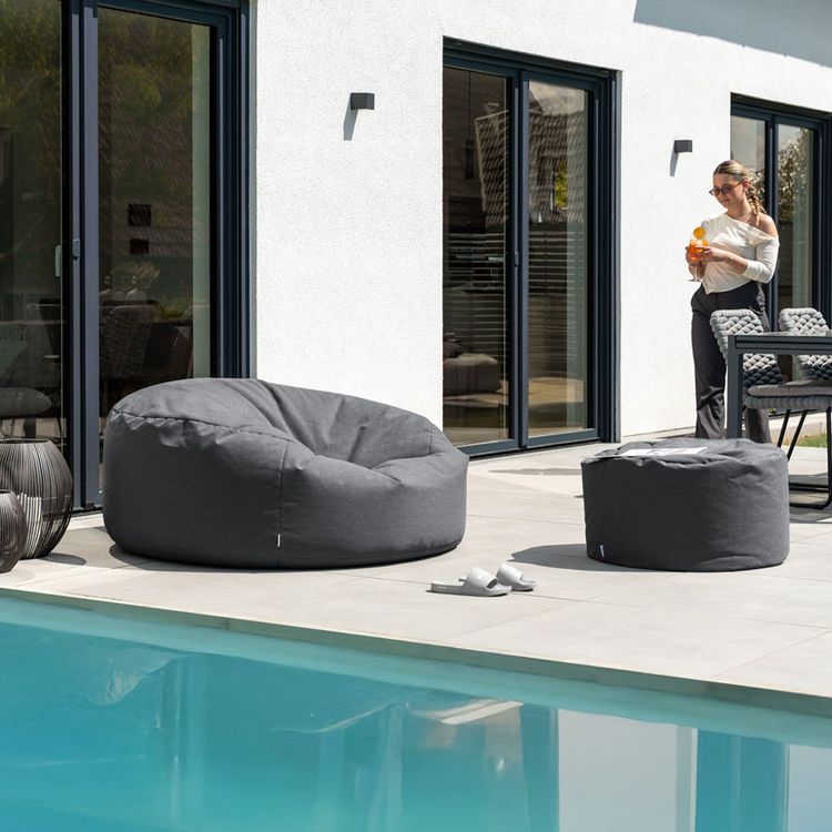 Sessel: XXL Sitzsack mit Hocker MAGGY - Anthrazit – Neu und originalverpackt aus Wallenwil von toesstal-vertrieb 2