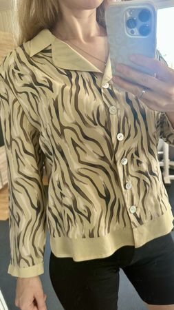 Chemisier Chérie imprimé zèbre taille M/L soie 100% Italia