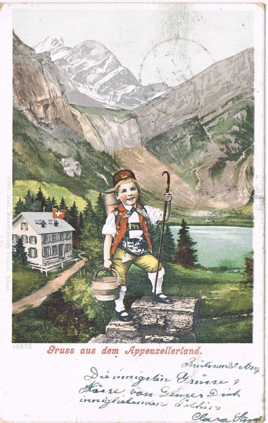 Cartoline postali: Gruss aus dem Appenzellerland, Litho – Usato da Buchs AG venduto da Baerfisch