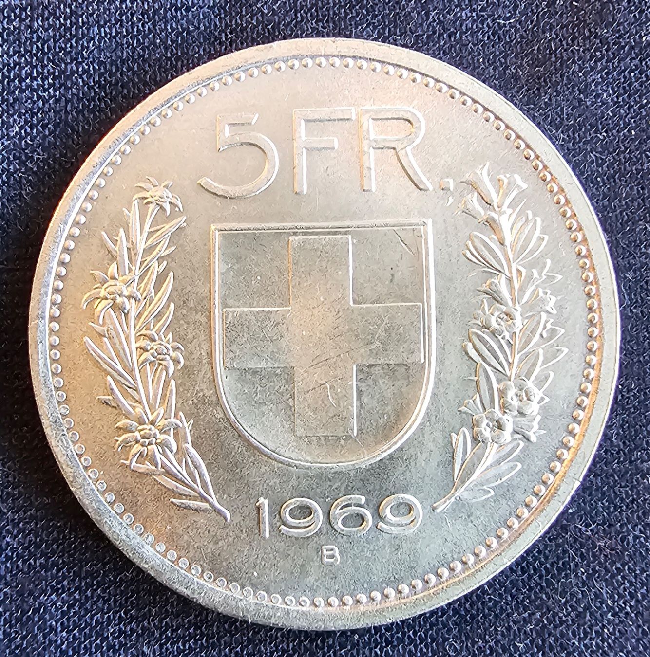 Tutti le monete: 5 Franken 1969 stgl. – Usato da Balsthal venduto da mil_js2d