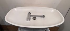 Flamina Lavabo gross, Waschbecken inkl. Siphon, weiss matt