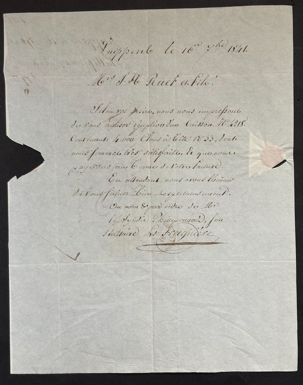 Documenti: HISTORISCHES HANDSCHRIFTLICHES DOKUMENT VON 1841 – Usato da Ostermundigen venduto da wini63 1