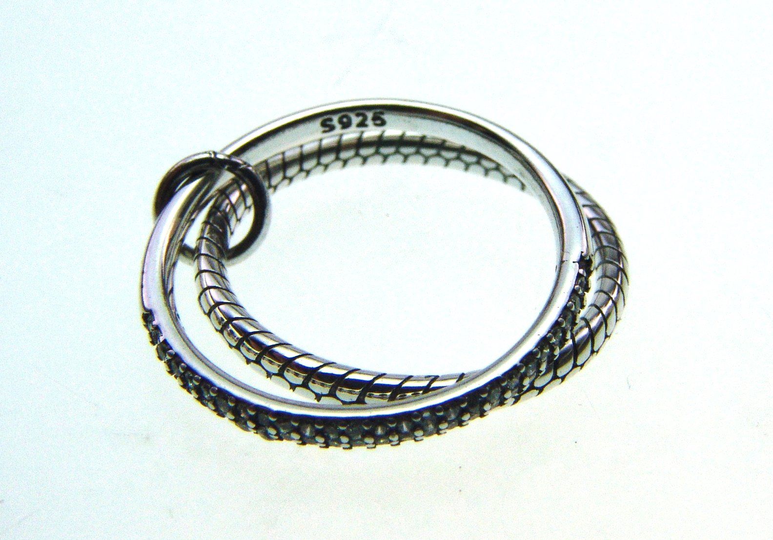 Anelli: 925 Silber doppelter Fingerring mit Schlangenmuster – Nuovo (secondo la descrizione) da Schmitten FR venduto da la_luna_blue 1