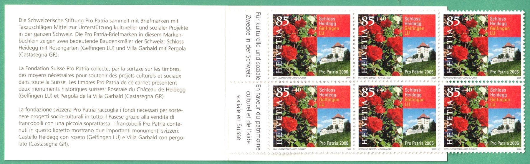 Alle Briefmarken: 2006  Markenheftchen    Pro Patria      postfrisch – Neu (gemäss Beschreibung) aus Mellingen von Ginger 1