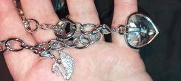 Armkette Swarovski mit Herz Anhänger 18,5 cm