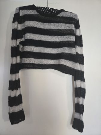 Trendiger schwarz-weisser Pullover, Gr. L, für den Herbst!