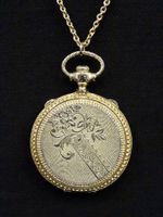 Vintage Kette Collier mit Anhänger Gold Medaillon
