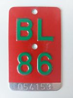 Velonummer BL 86 plaque Velo