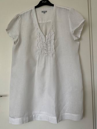 Maddison 100% Leinen Tunika Gr 44 weiss, Neuwertig