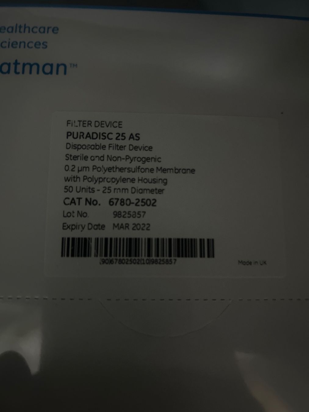 Altro per la casa: Whatman Puradisc 25AS 0.2ul – Nuovo e nell'imballaggio originale da Schupfart venduto da philippb06 1