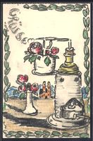 Handgemalt sign. Carl O. Arends: Blumenv