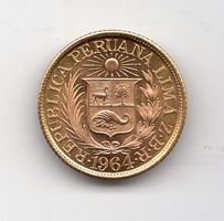 (22) Peru, ½ Libra, 1964 gold