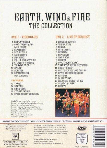 Alle DVDs: Earth, wind & Fire: The collection - 2DVD – Neu und originalverpackt aus Steinhausen von Vilivinili 1