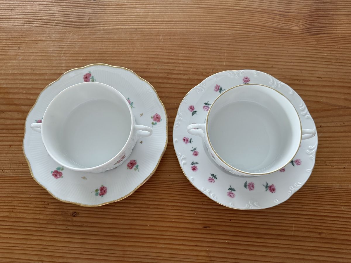 Rosenthal Set di piatti: 2 Suppentassen mit Unterteller, Rosenthal Classic Rose – Usato da Lanzenhäusern venduto da Galaa 2