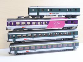 Roco 4 x SBB Personenwagen Set - H0 Le Buffet