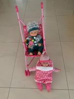 Puppen Kinderwagen und 2 Puppen mit Zubehör