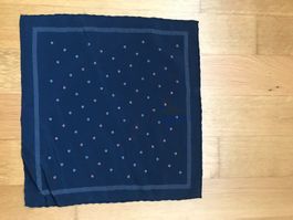 Einstecktuch / Pochette dunkelblau mit Blumenmuster