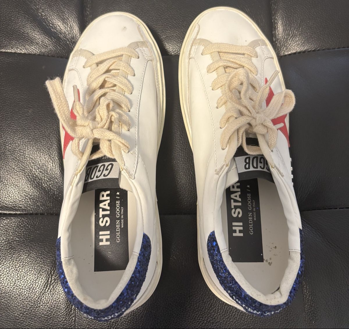 Golden Goose Scarpe da donna: Golden Goose White & Blue Sneakers – Usato da Chur venduto da Cuteclothes7k 2