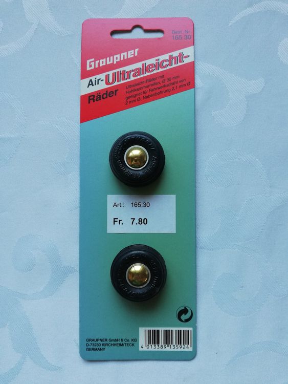 2 Graupner Air-Ultraleicht-Räder Ø30mm (Neu und originalverpackt) in ...
