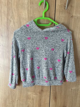 GAP Hoodie, grau mit rosa Herzen, Größe 98