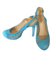 Hellblaue Wildleder Sandalen Gr. 37.5 Frühling / Pollini
