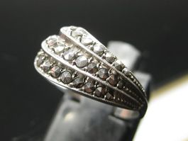 Vintage Ring Silber 835 Markasiten Gr. 57