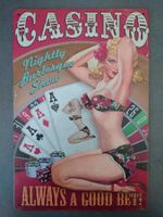Plaque en métal Vintage Casino Roulette