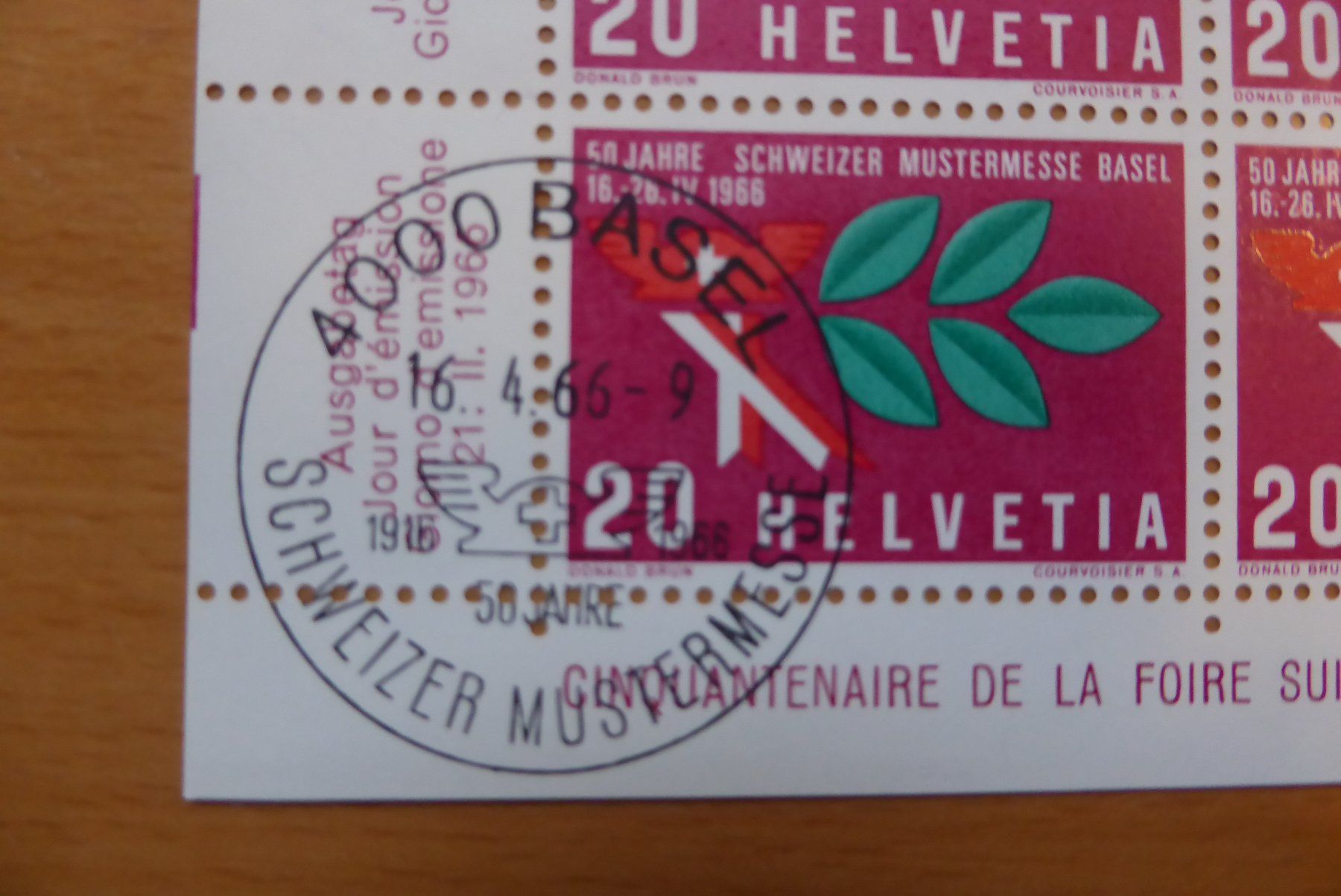 Alle Briefmarken: CH - Briefmarkenbogen - Mustermesse Basel 16.04.1966 – Neu (gemäss Beschreibung) aus Brunnadern von lesezirkel 1