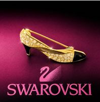 Swarovski Brosche vintage 18k vergoldet neu und original